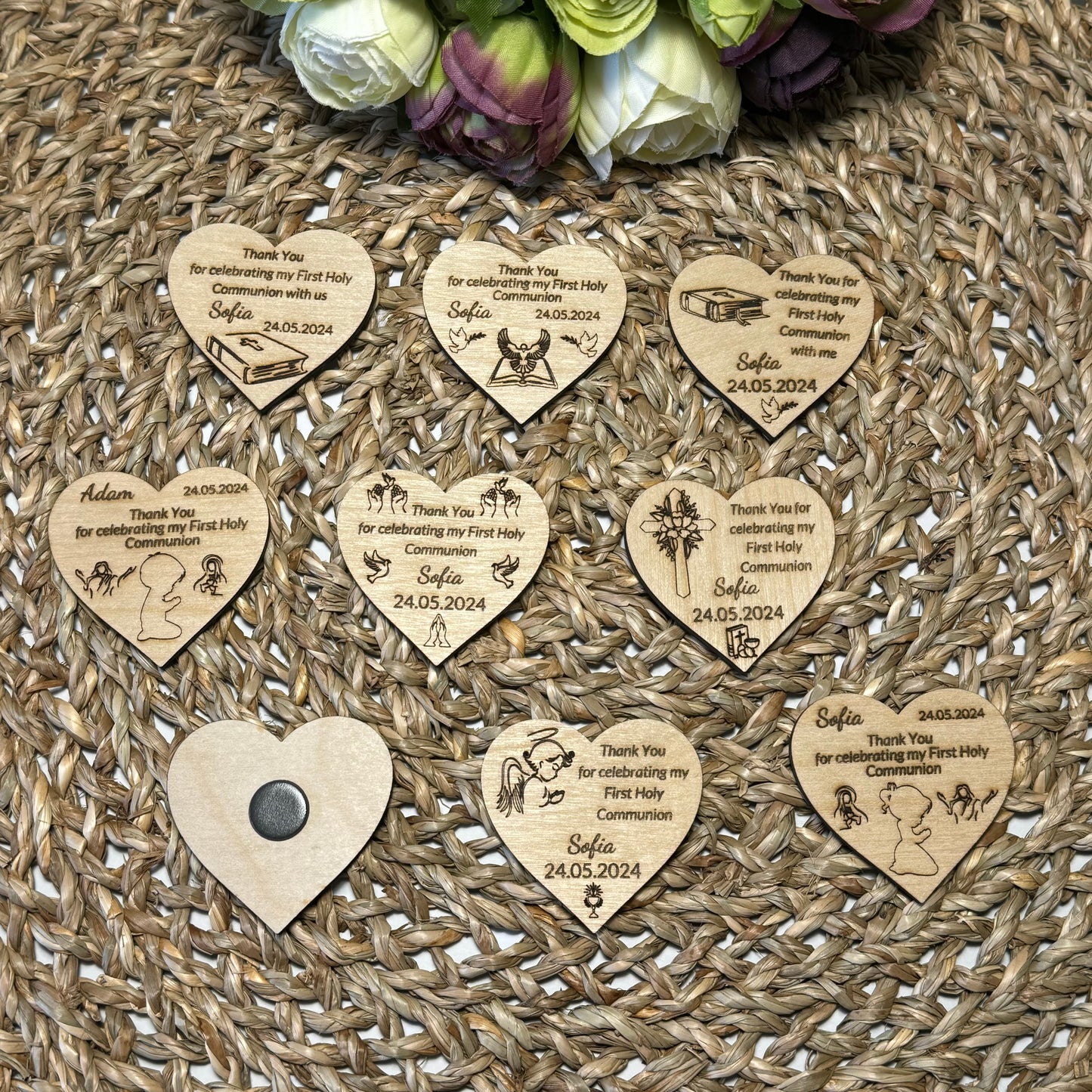 Personalised First Holy Communion Magnets, Christening Day