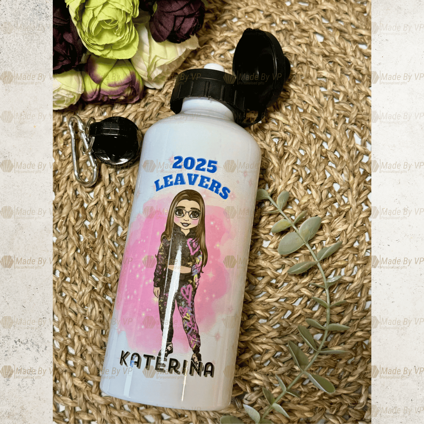 Personalised Year 6 Leavers Luggage Tag Keyring, Residential Trip Water Bottle