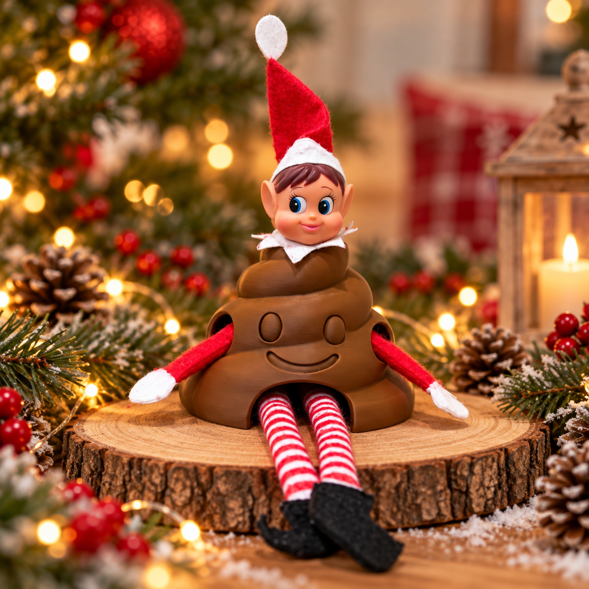 3D Printed Elf Poo Prop, Funny Christmas Elf Igloo Holder, Elf Arrival Prop