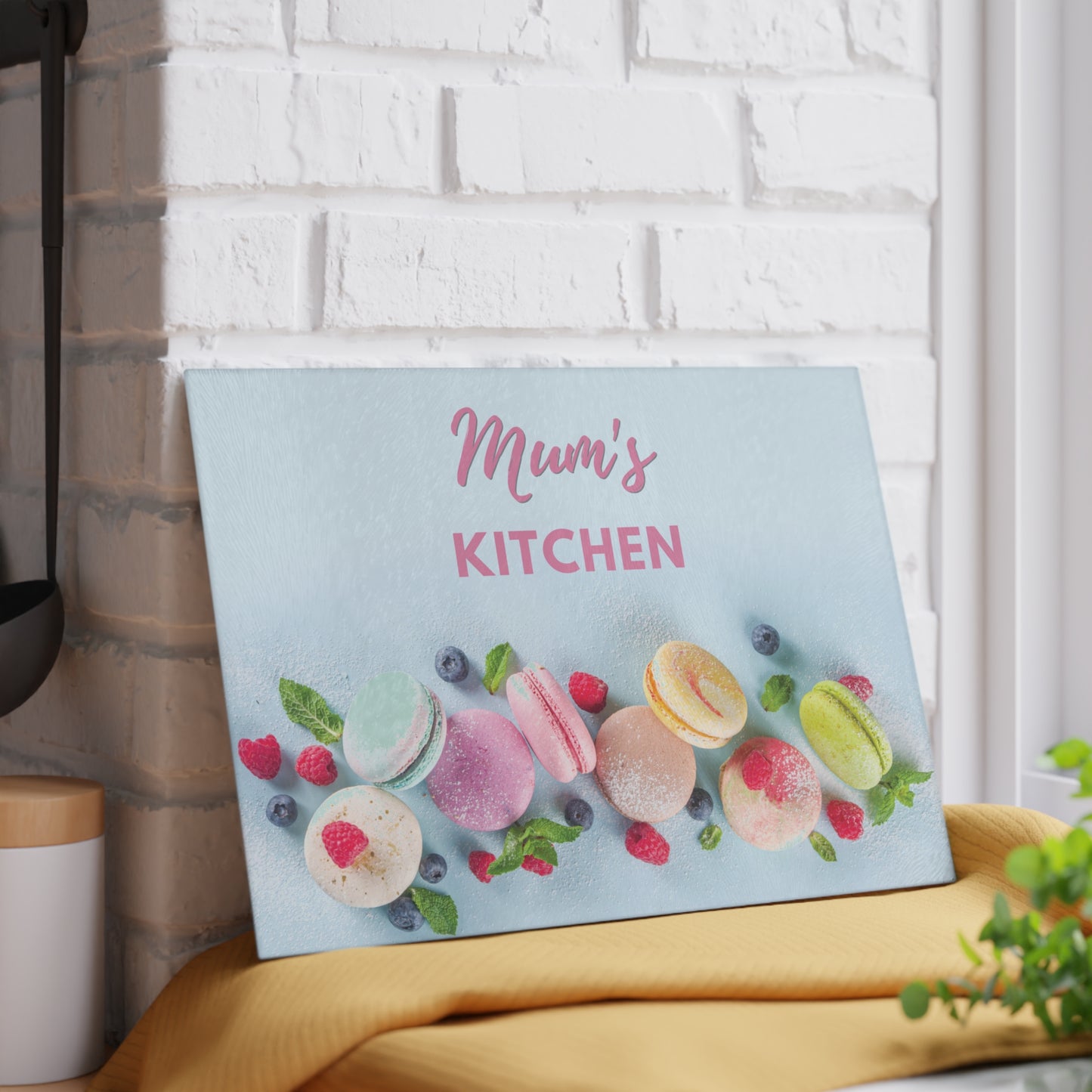 Tempered Glass Chopping Board, Macarons