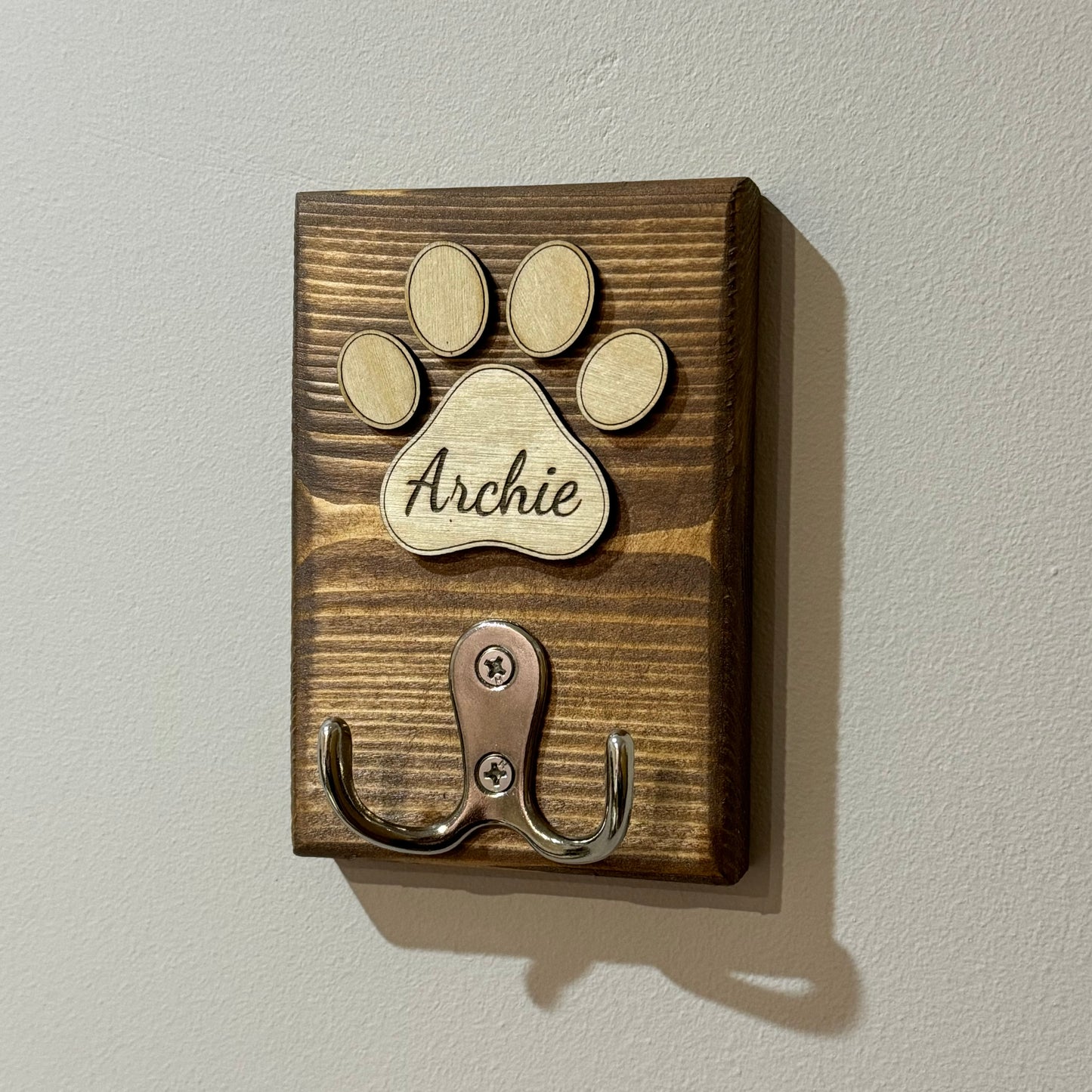 Personalised Wooden Dog Lead Holder