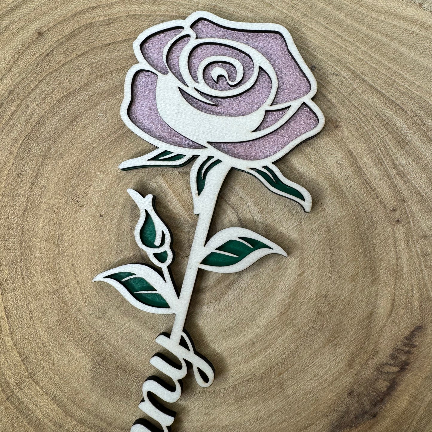 Personalised Wooden Rose