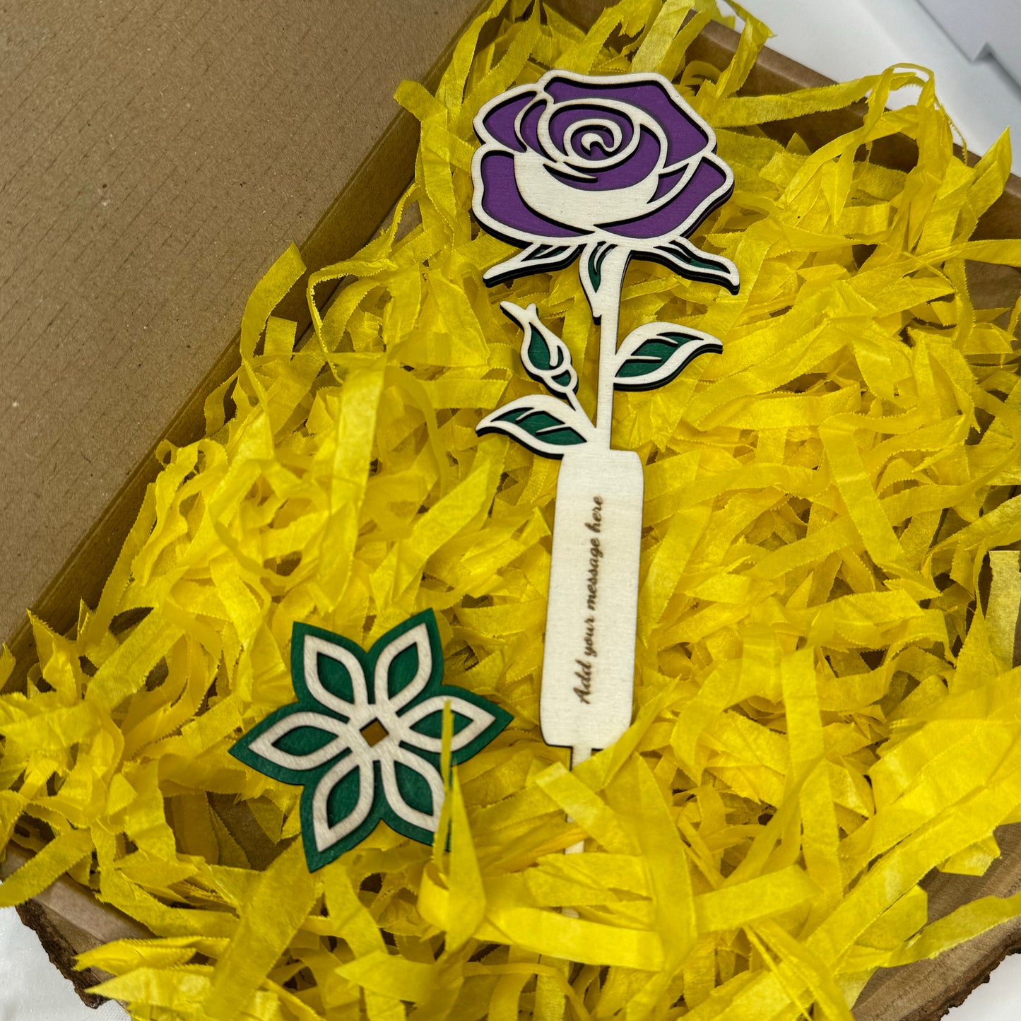 Personalised Engraved Wooden Rose