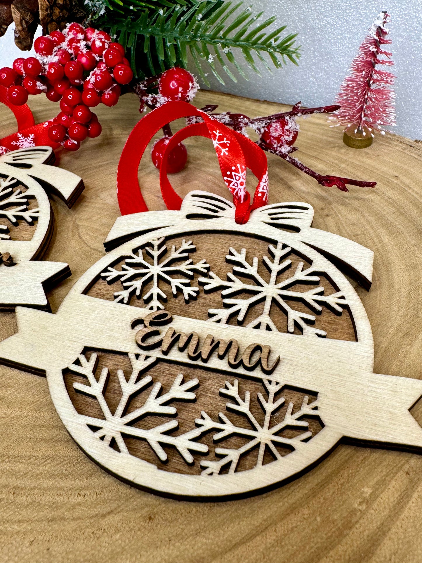 Personalised Wooden Christmas Tree Decoration