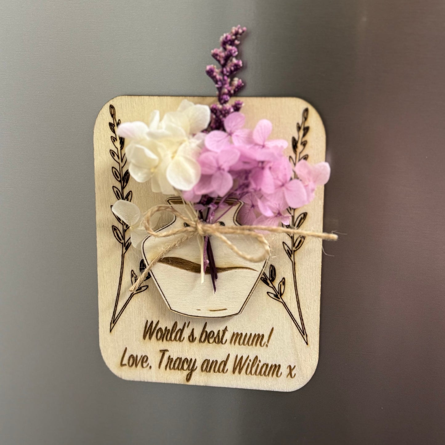 Personalised Valentine's Day Flower Fridge Magnet