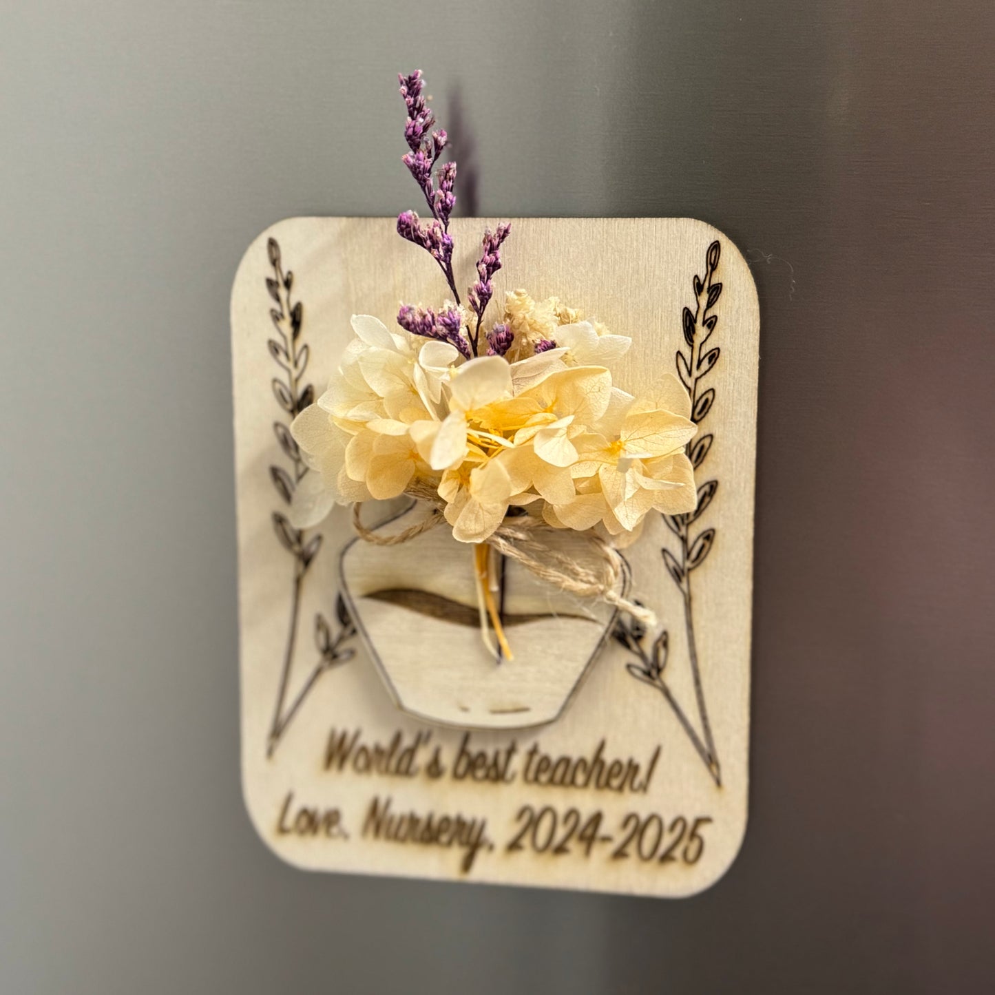 Personalised Valentine's Day Flower Fridge Magnet
