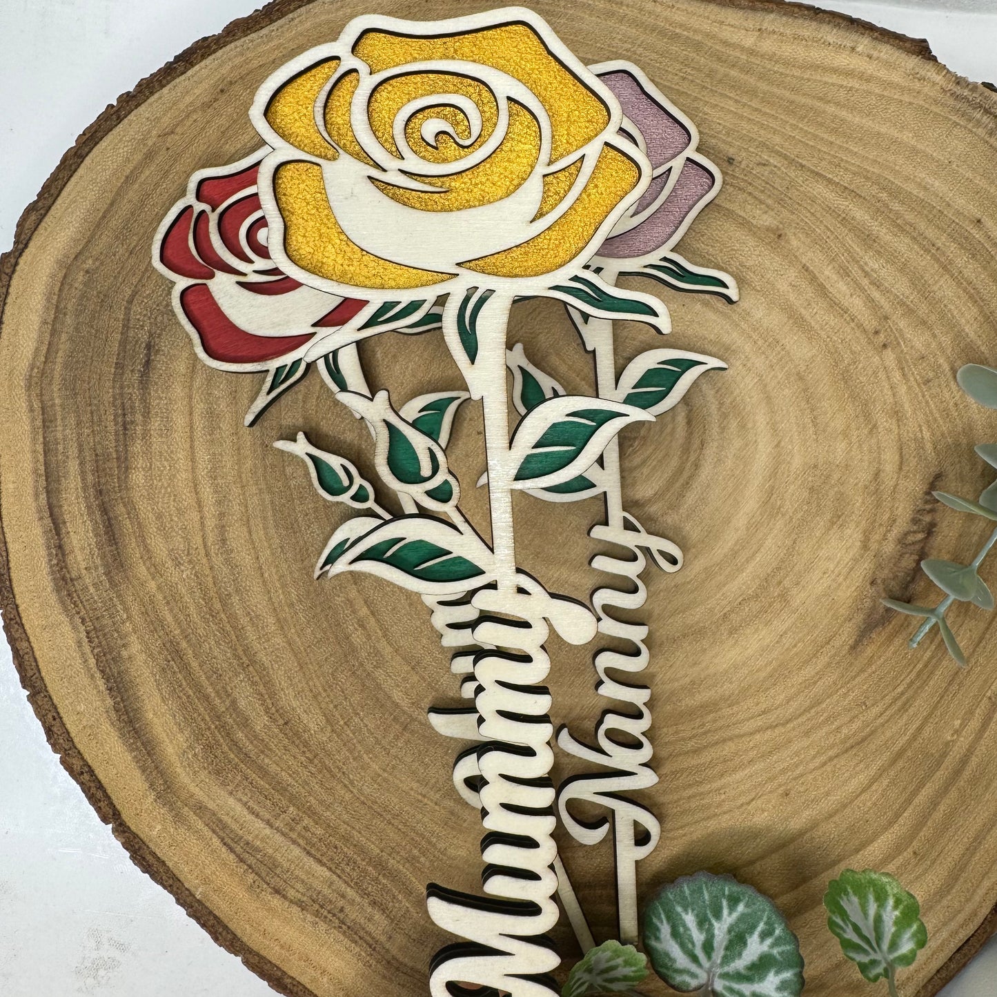 Personalised Wooden Rose