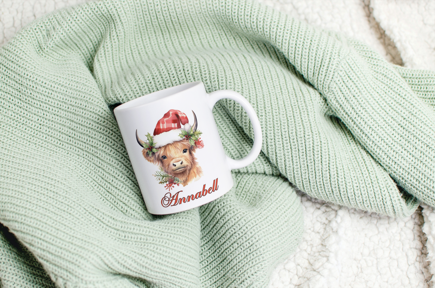 Highland Cow Christmas Mug
