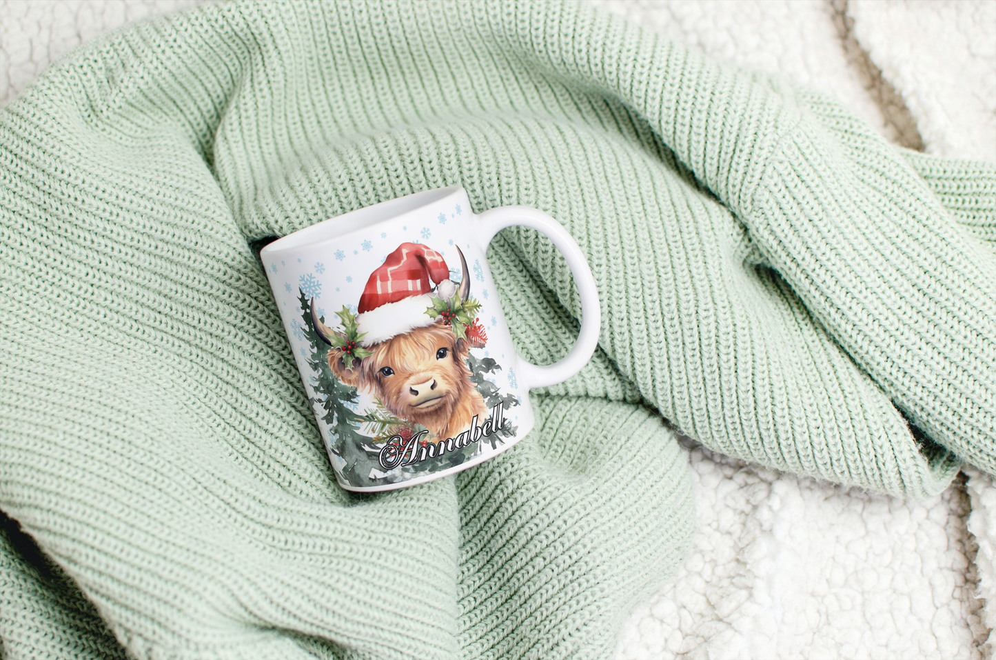 Highland Cow Christmas Mug