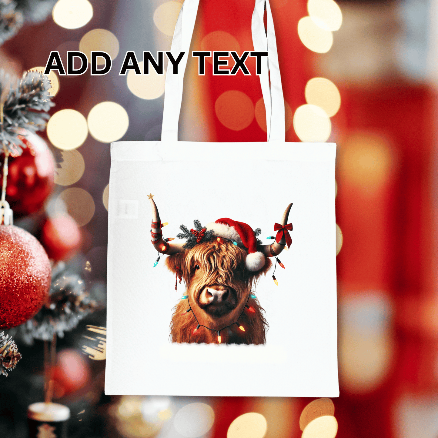 Personalised Highland Cow Tote Bag