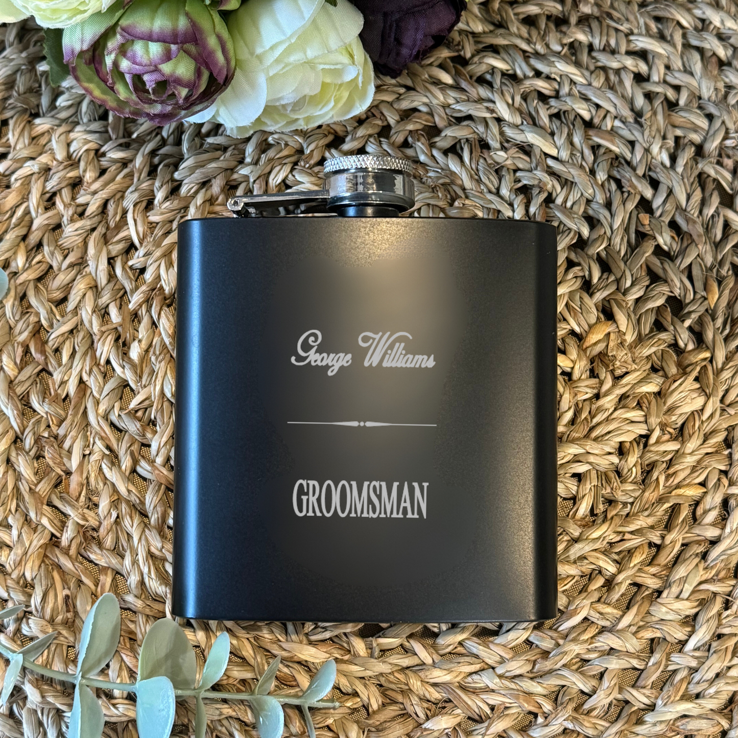 Personalised Engraved Hip Flask, Groomsman Gift, Best Man, Wedding Gift