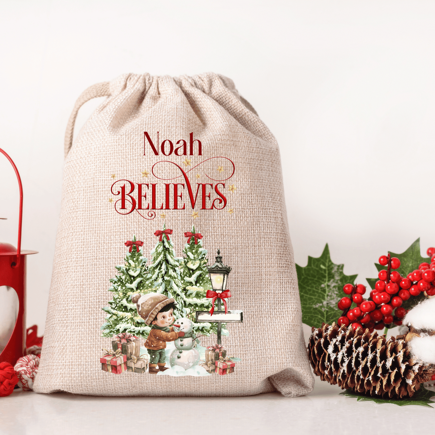 Personalised Christmas Santa Sack, Boy
