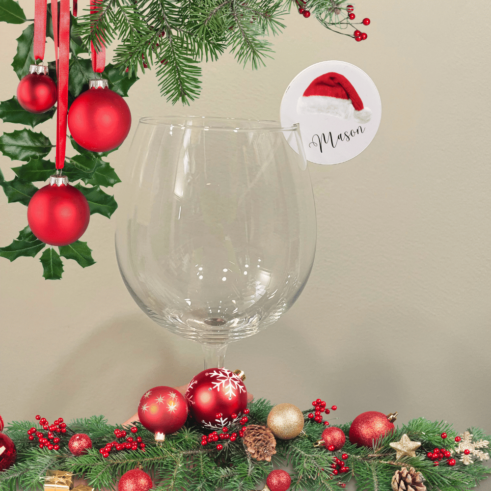 Personalised Christmas Drinks Charms, Wine Glass Charms