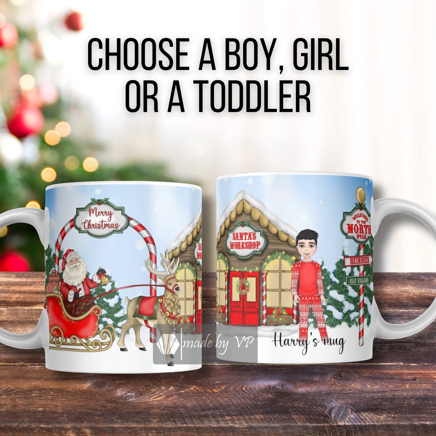 Personalised Christmas Mug Santa