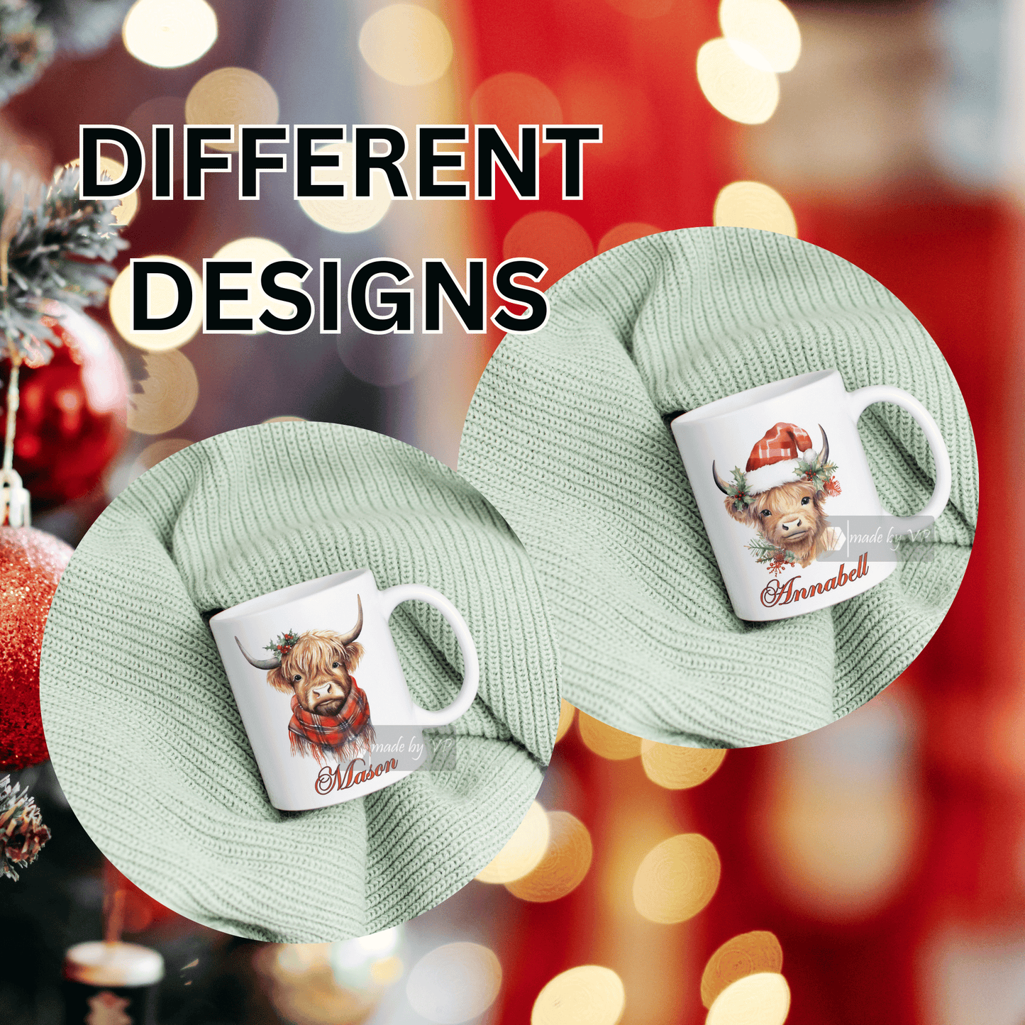 Highland Cow Christmas Mug