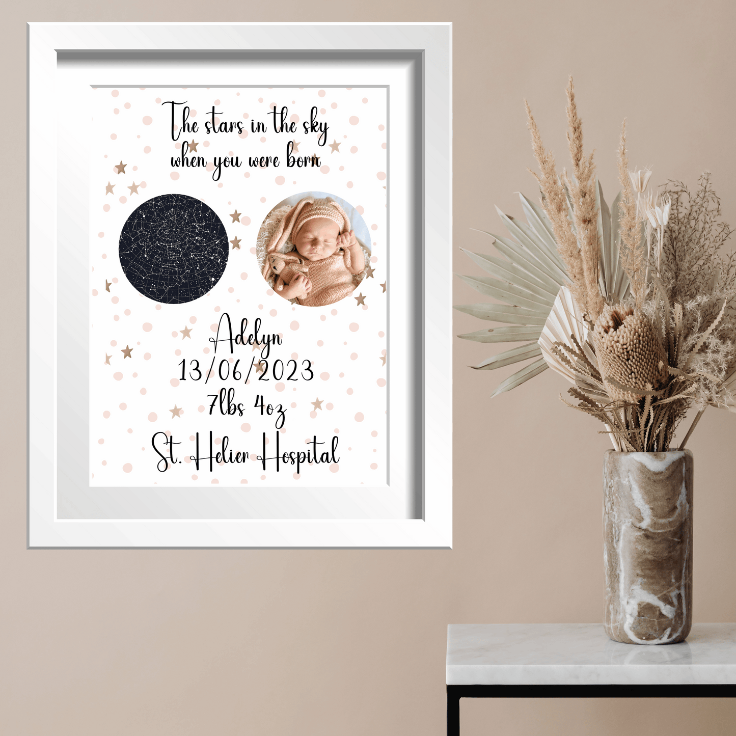 New Baby Personalised Gift, The Stars In The Sky When You Were Born
