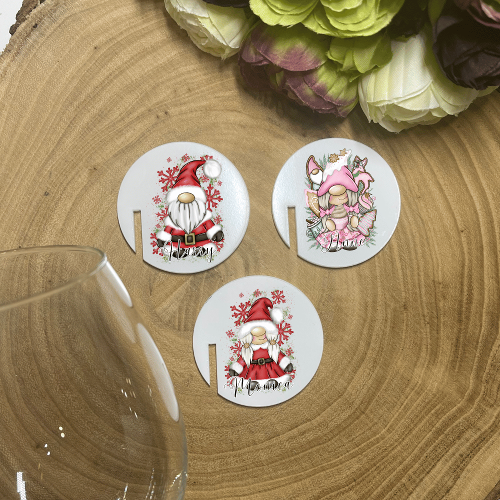 Personalised Christmas Drinks Charms, Wine Glass Charms