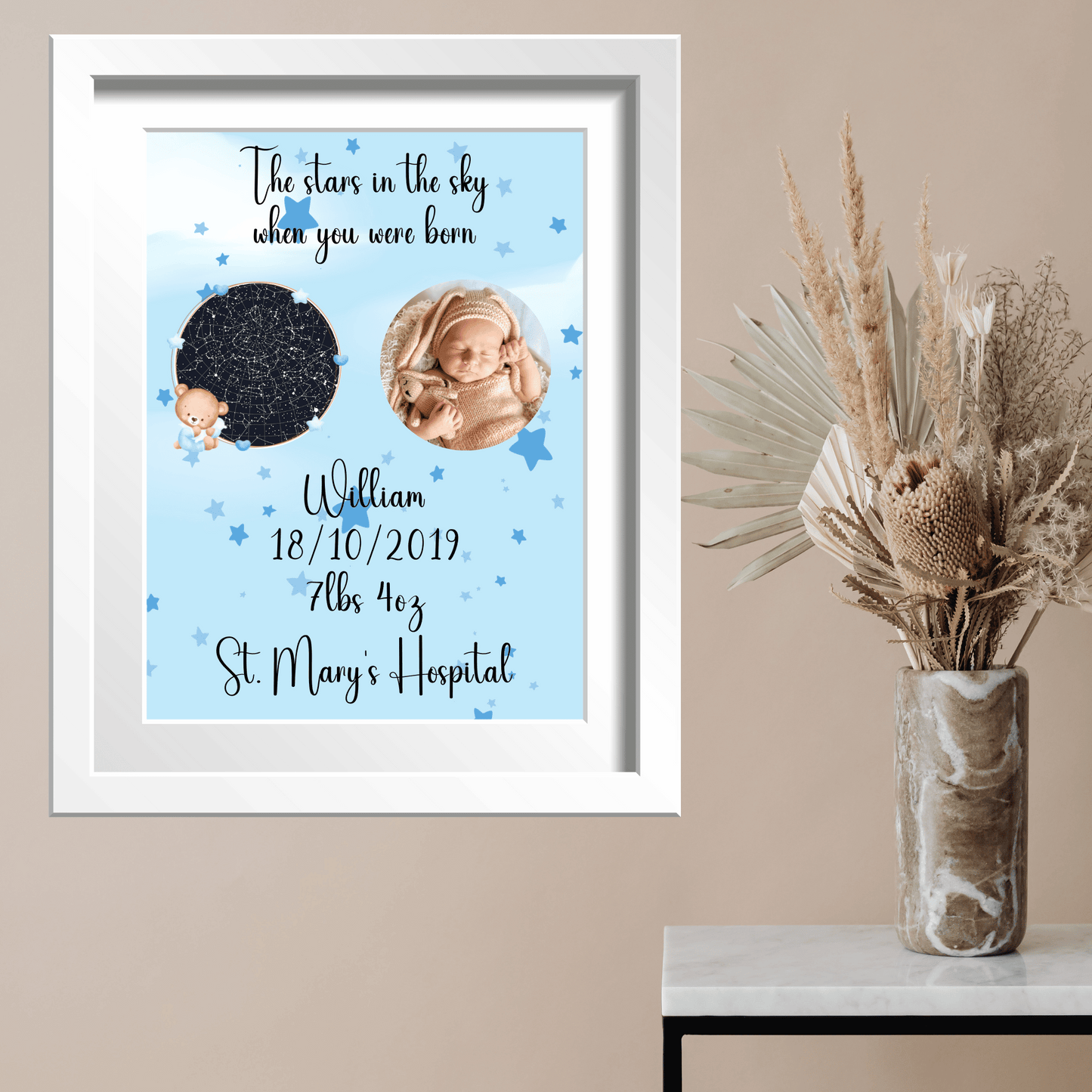 New Baby Personalised Gift, The Stars In The Sky When You Were Born
