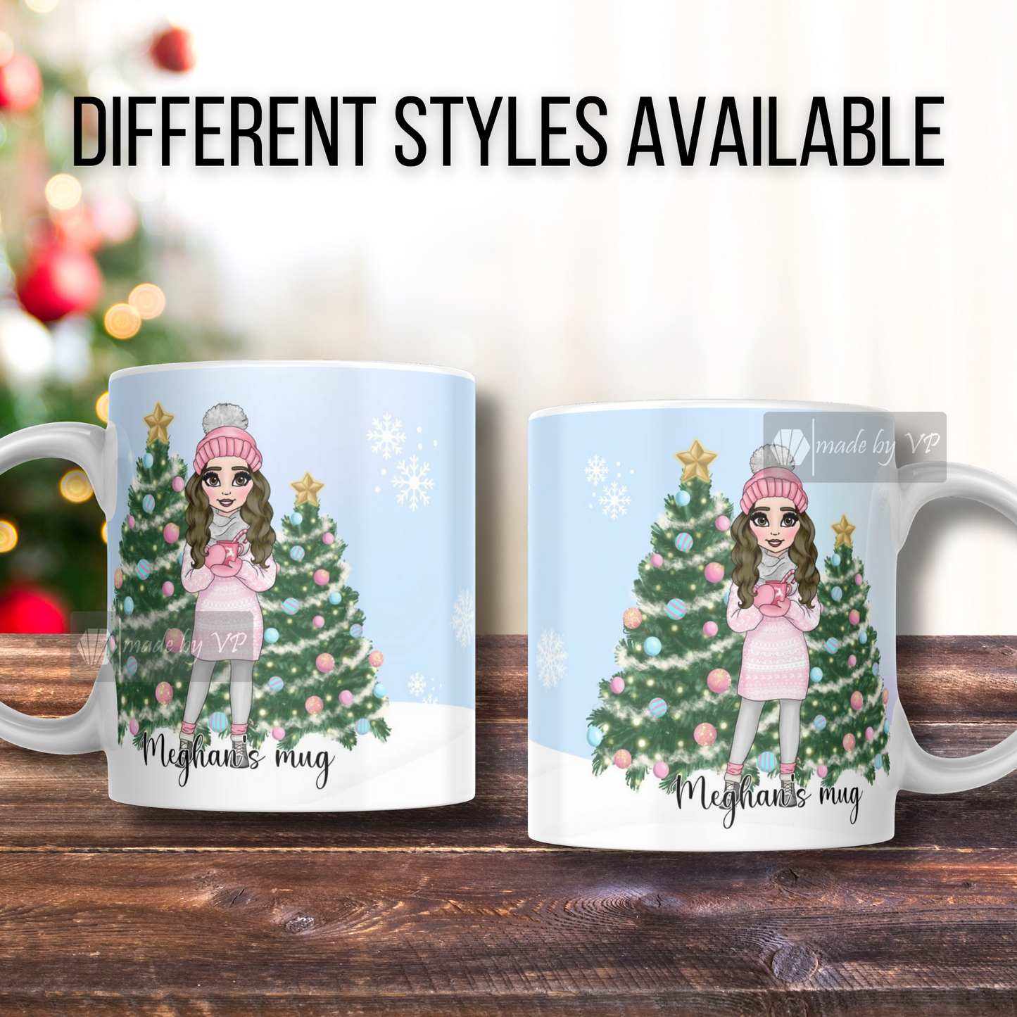 Personalised Christmas Mug, Girl