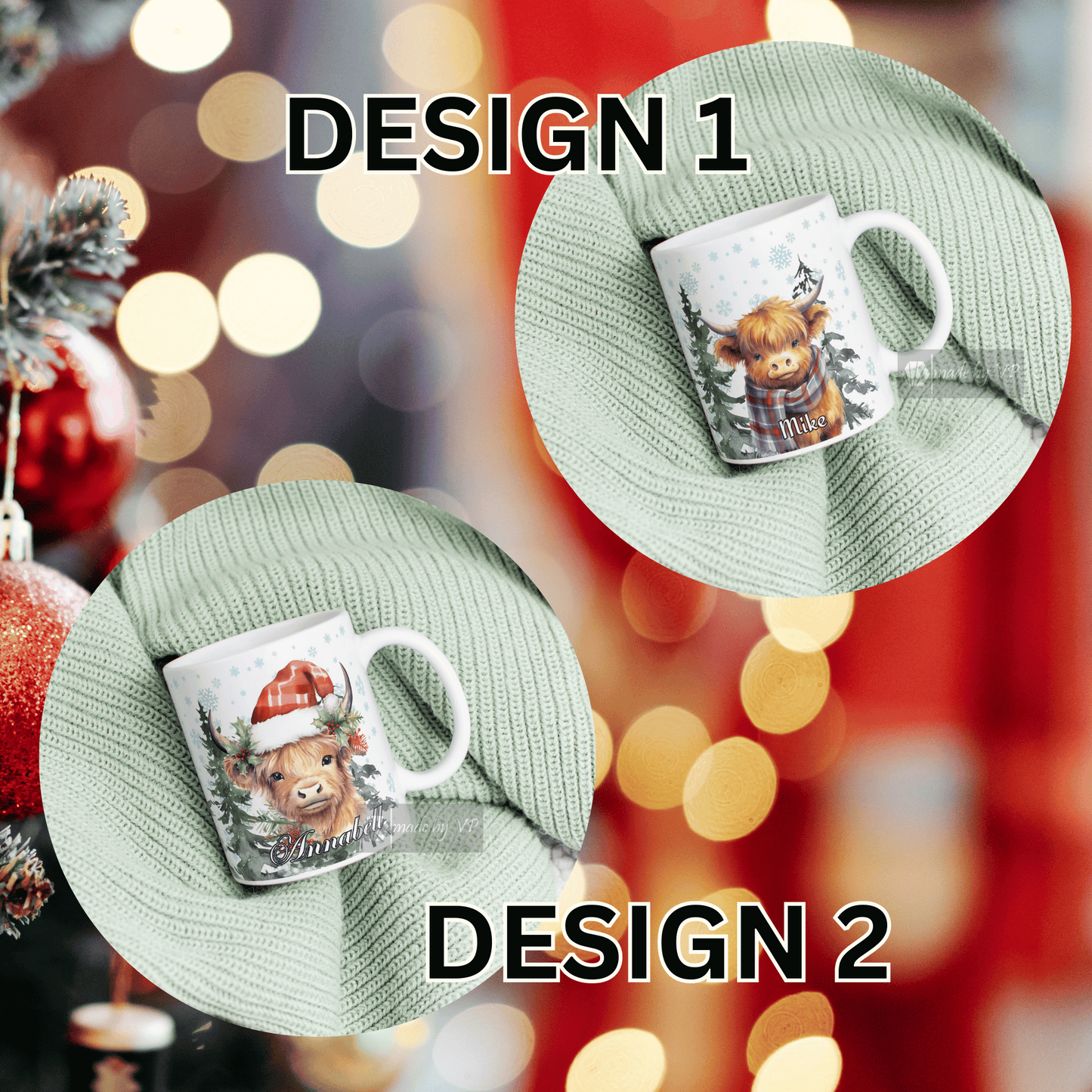 Highland Cow Christmas Mug