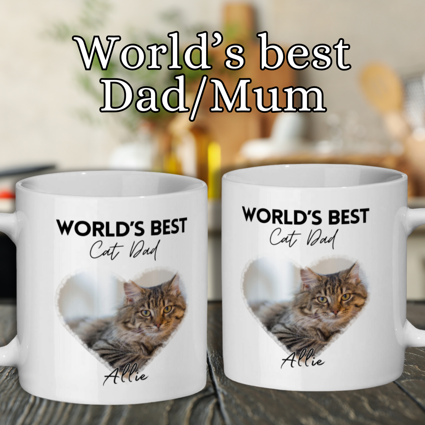 World's Best Cat Mum / Dad Mug with Picture