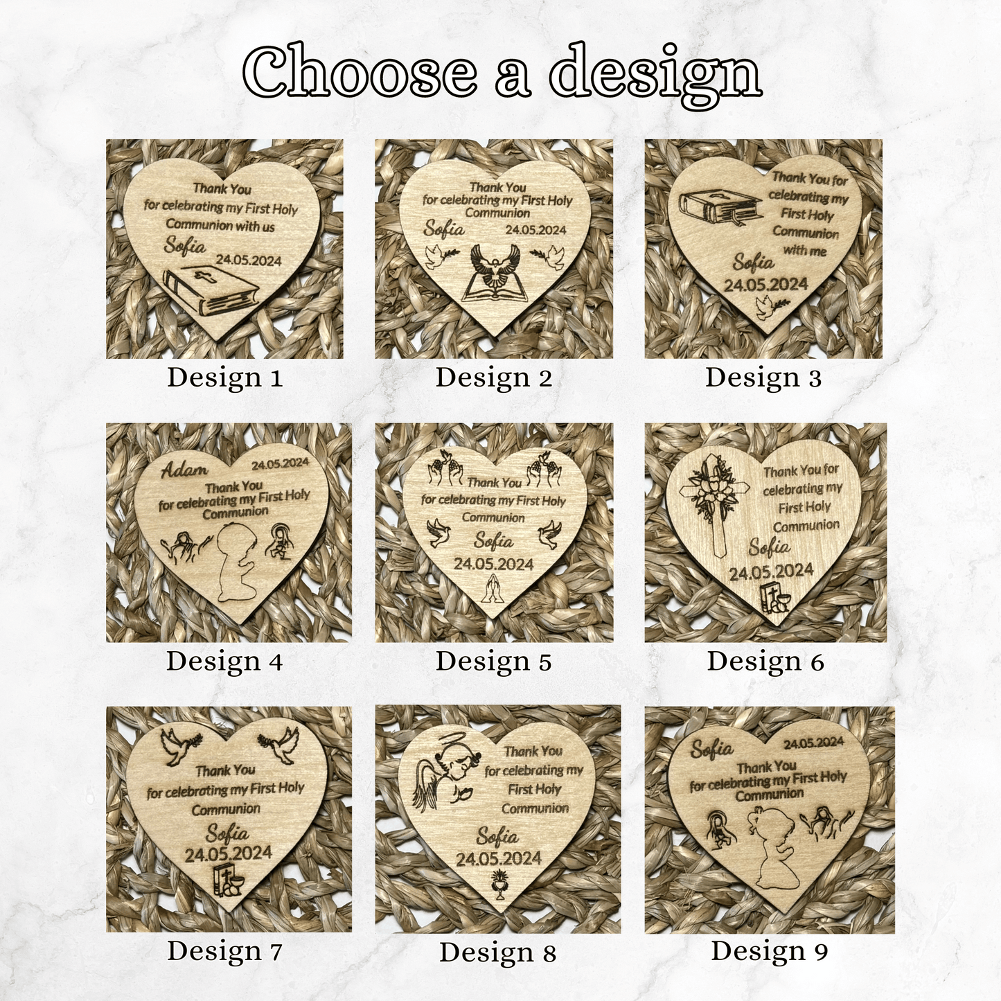 Personalised First Holy Communion Magnets, Christening Day