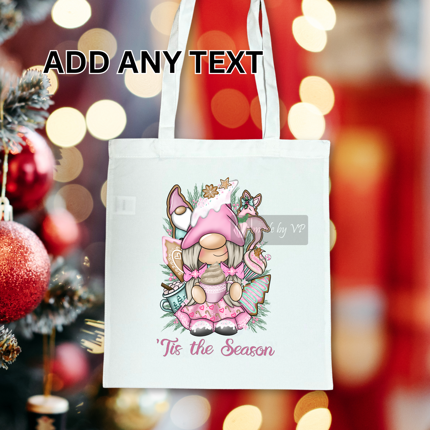 Personalised Christmas Tote Bag, Gonkette