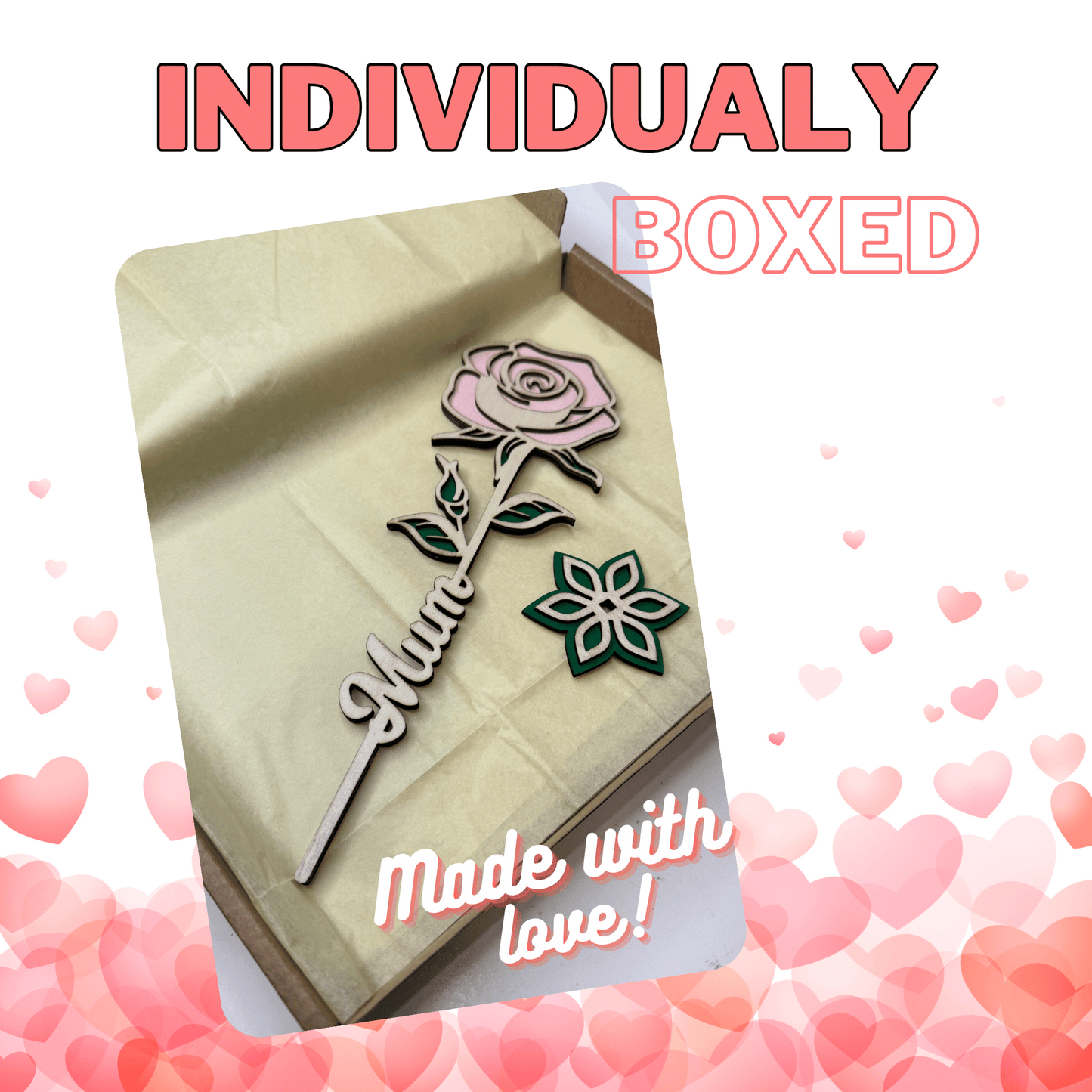 Personalised Wooden Rose