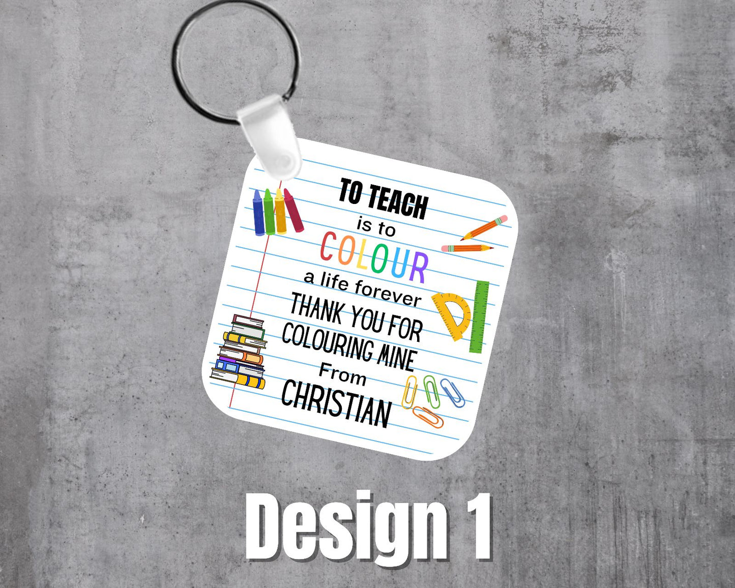 Personalised Teacher's Keyring
