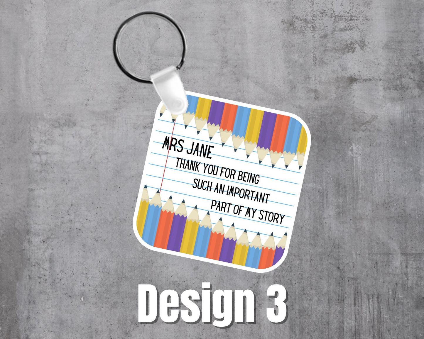 Personalised Teacher's Keyring