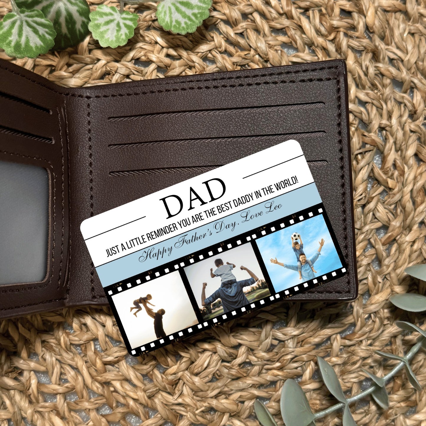 Personalised Photo Wallet Insert Card, Custom Picture Gift For Him, Father's Day Gift
