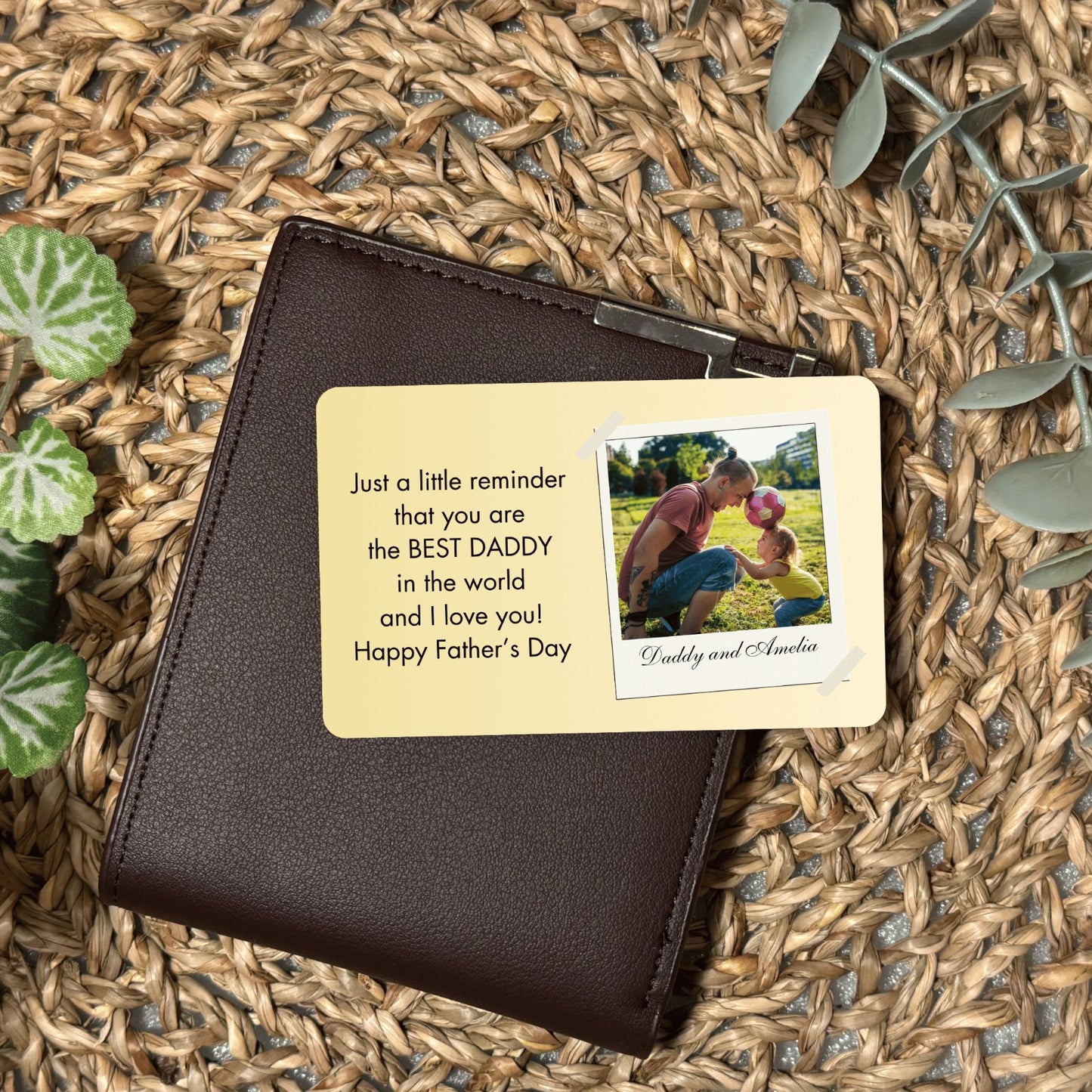 Personalised Metal Photo Wallet Insert Card, Custom Picture Gift For Him, Father's Day Gift