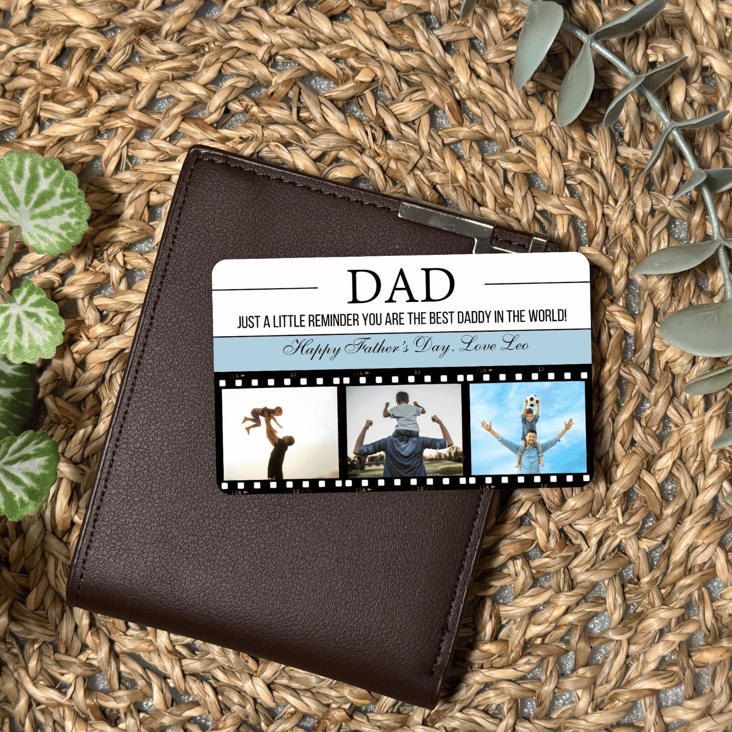 Personalised Photo Wallet Insert Card, Custom Picture Gift For Him, Father's Day Gift