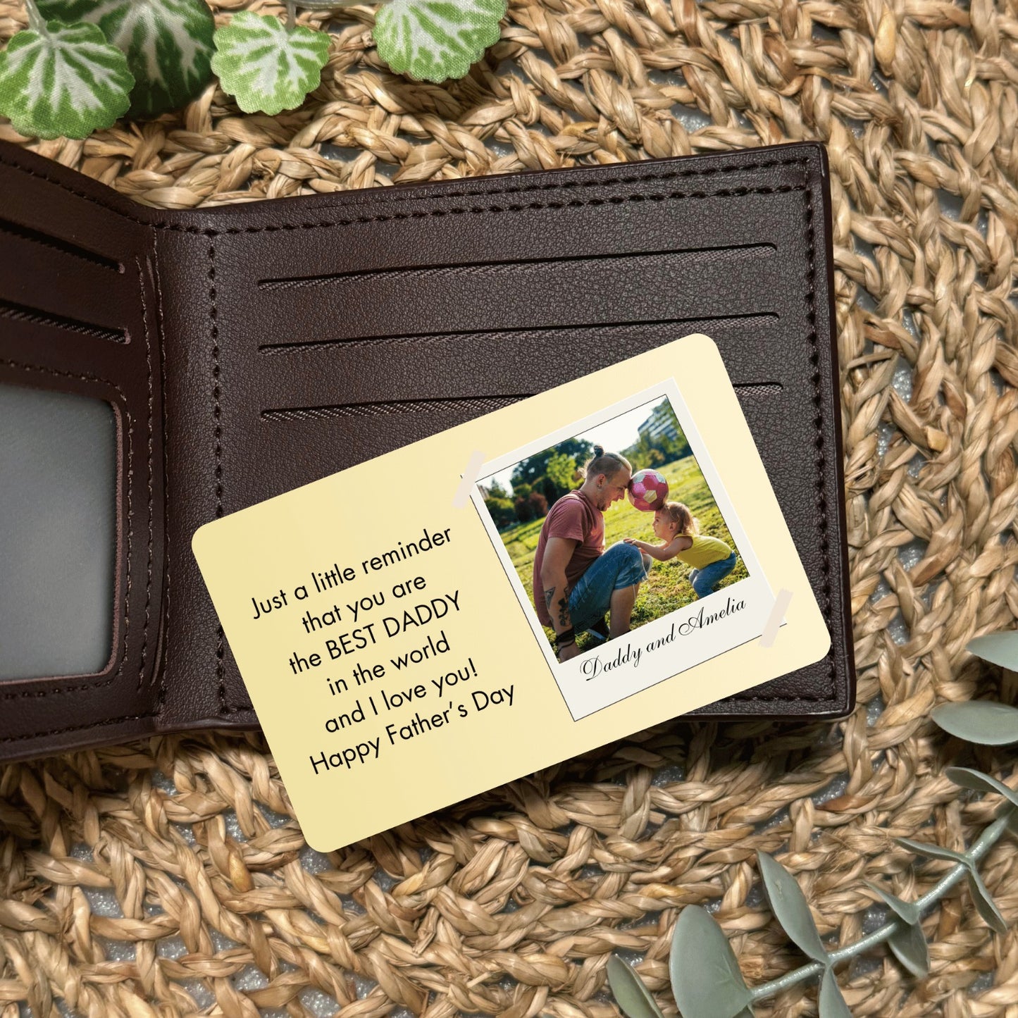 Personalised Metal Photo Wallet Insert Card, Custom Picture Gift For Him, Father's Day Gift