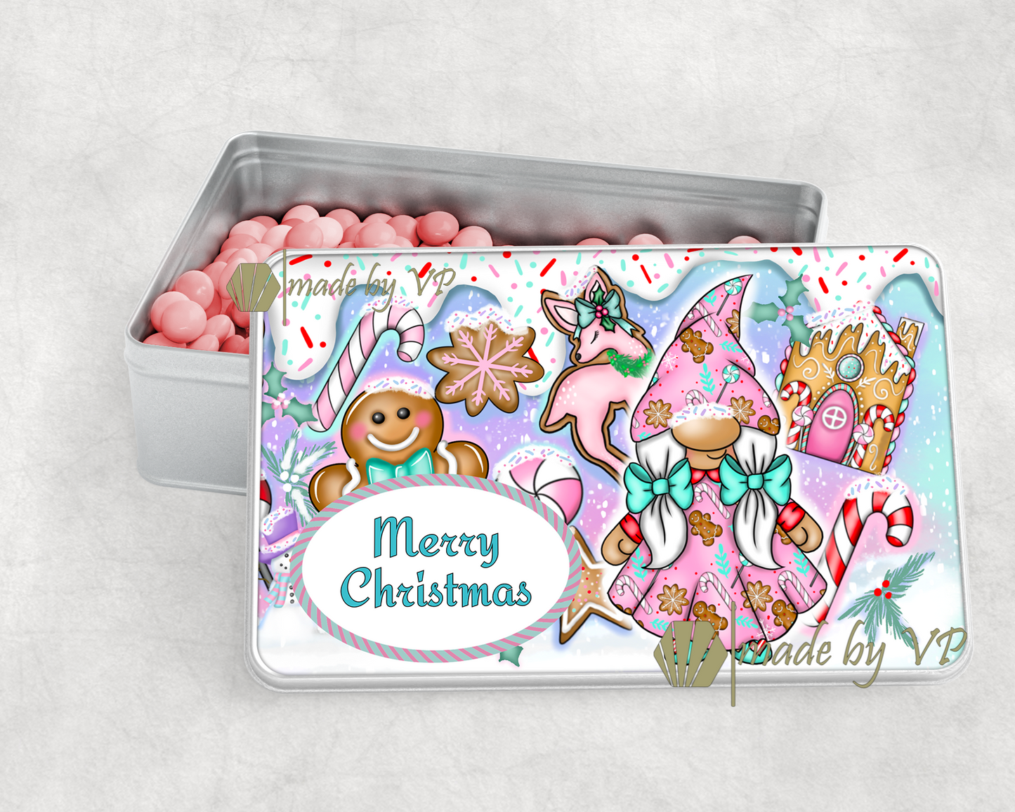 Personalised Christmas Treats Tin Gonkette, Gonk