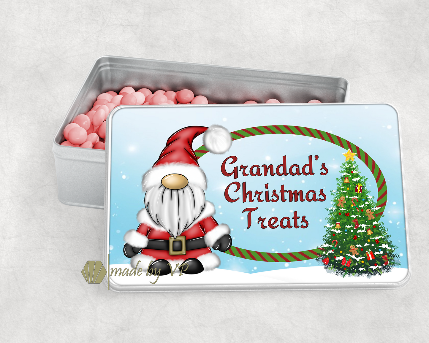 Personalised Christmas Treats Tin Gonkette, Gnome