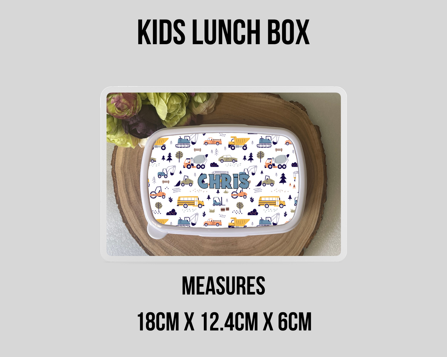 Personalised Lunch Box Vehicles