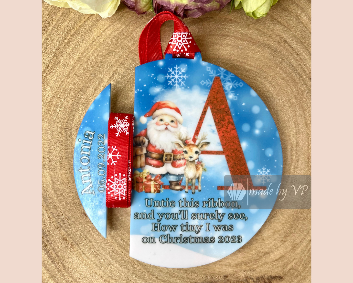 Personalised Ribbon Slot Bauble