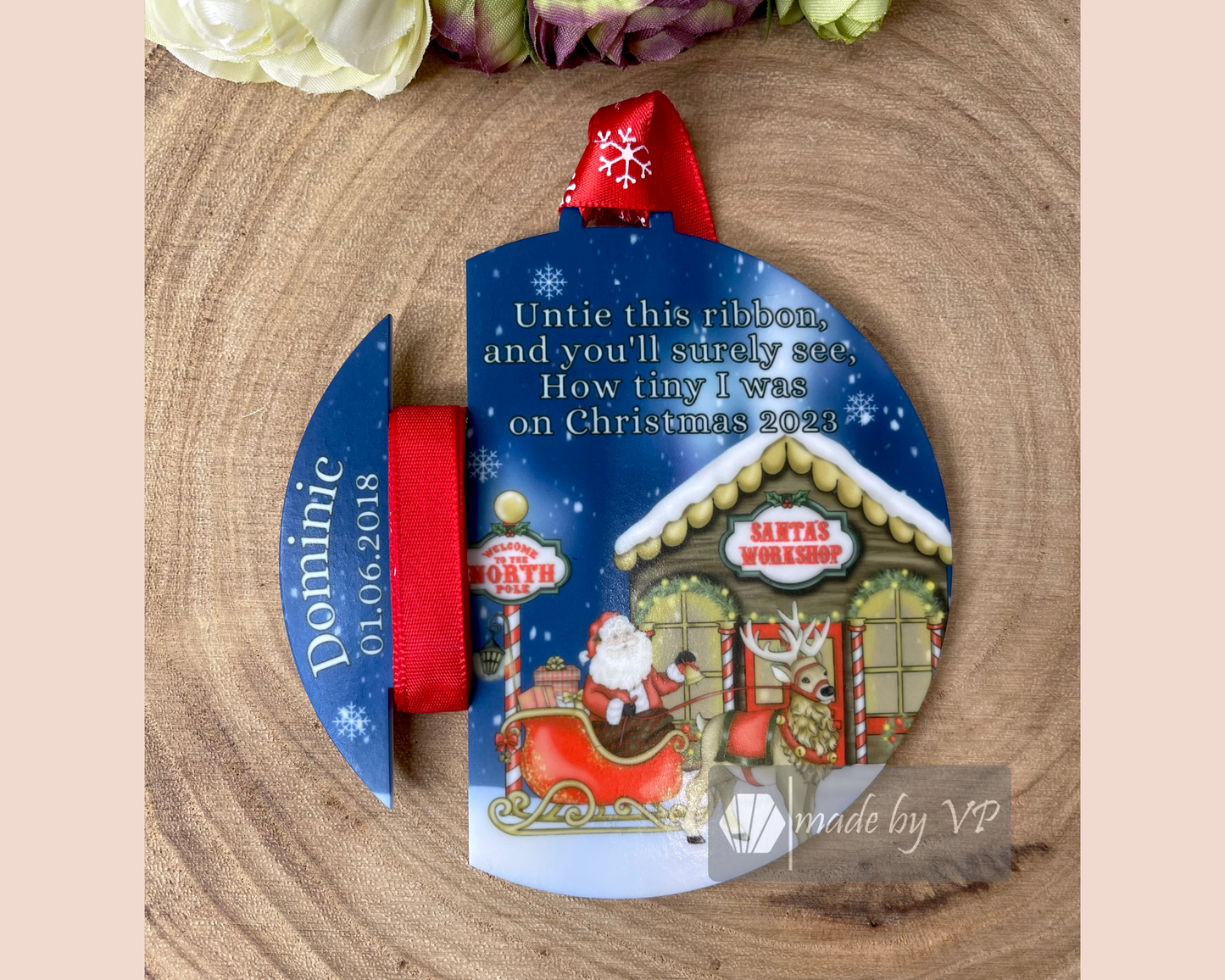 Personalised Ribbon Slot Bauble