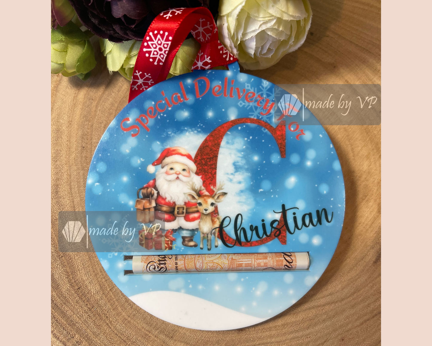 Personalised Christmas Money Bauble