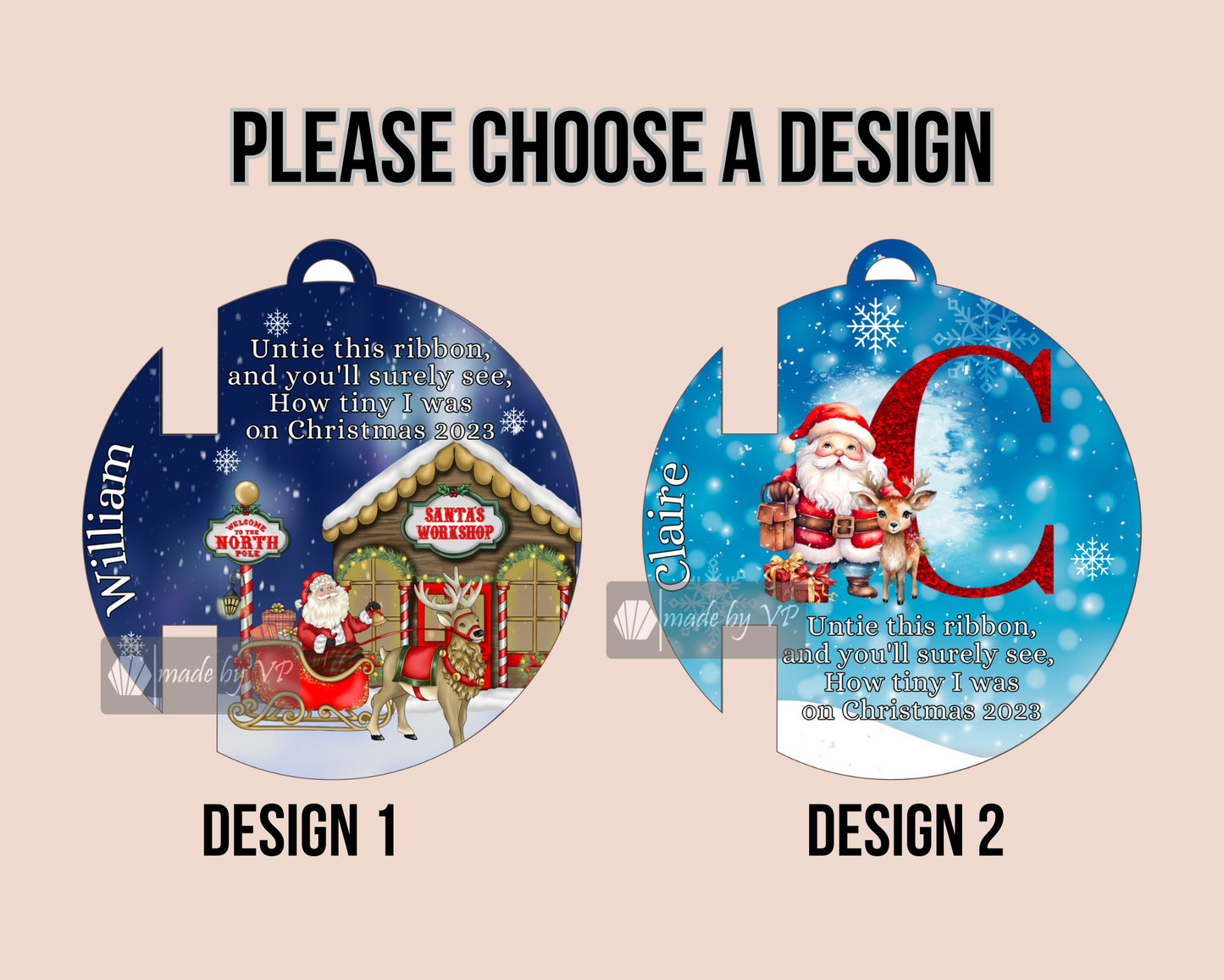 Personalised Ribbon Slot Bauble