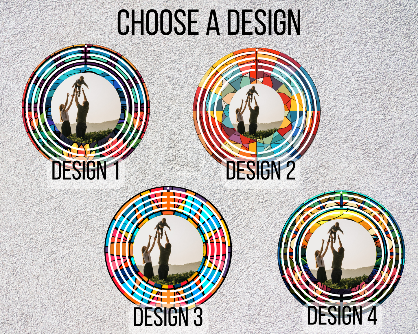 Personalised Stained Glass Effect Wind Spinner With Picture