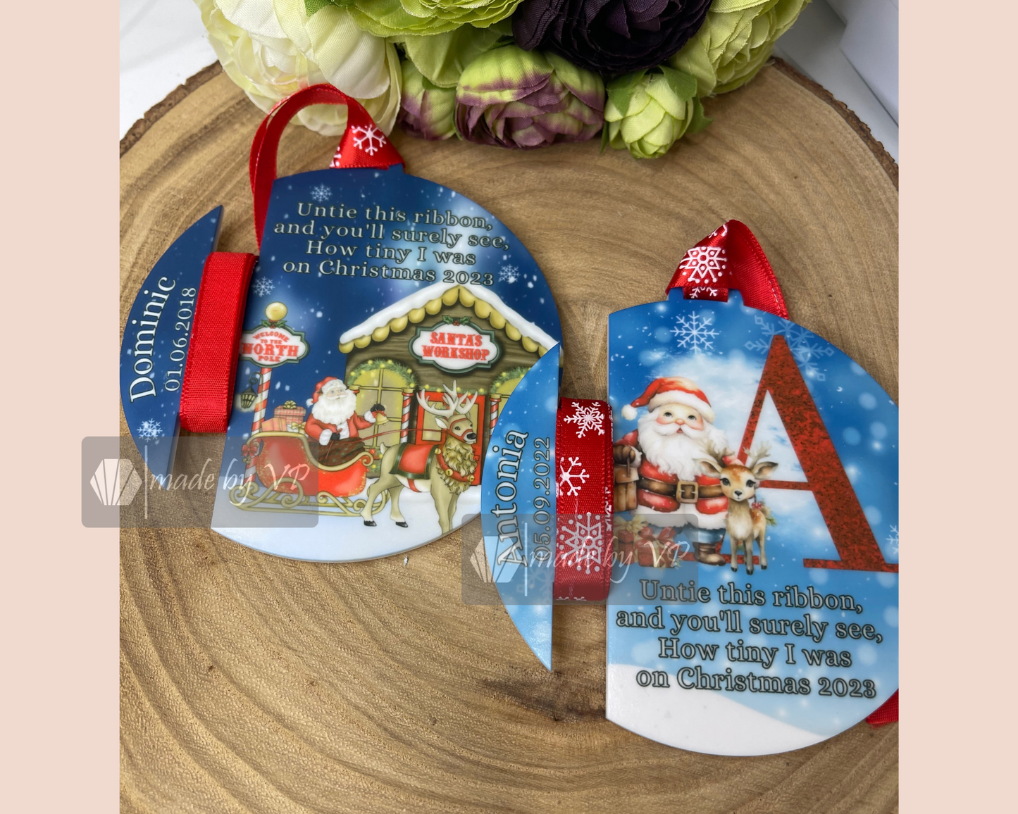 Personalised Ribbon Slot Bauble