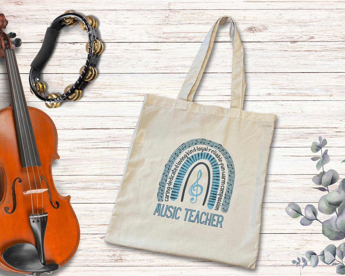 Personalised Music Teacher's Tote Bag, Teacher Name Gift