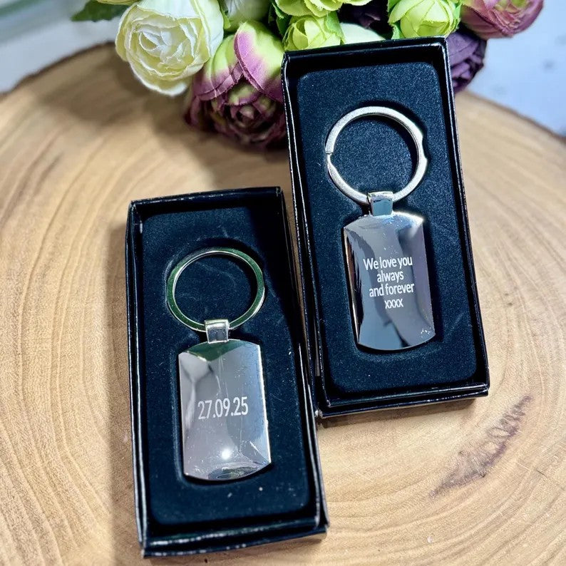 Personalised Engraved Photo Keyring, Printed Picture