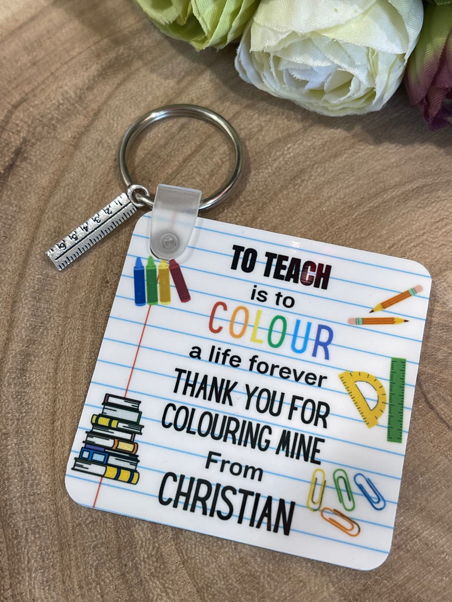 Personalised Teacher's Keyring