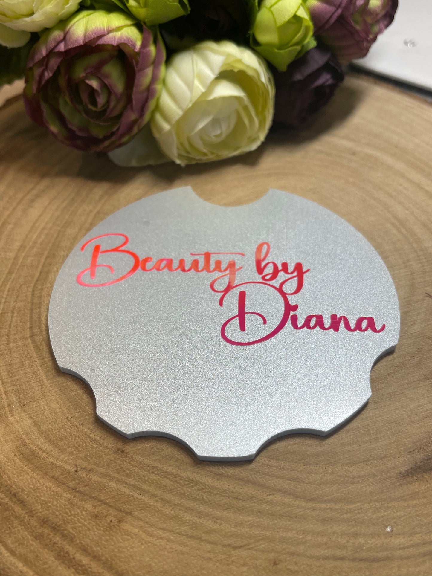 Personalised Nailfie Disc in Pink/Silver and Blue/Silver