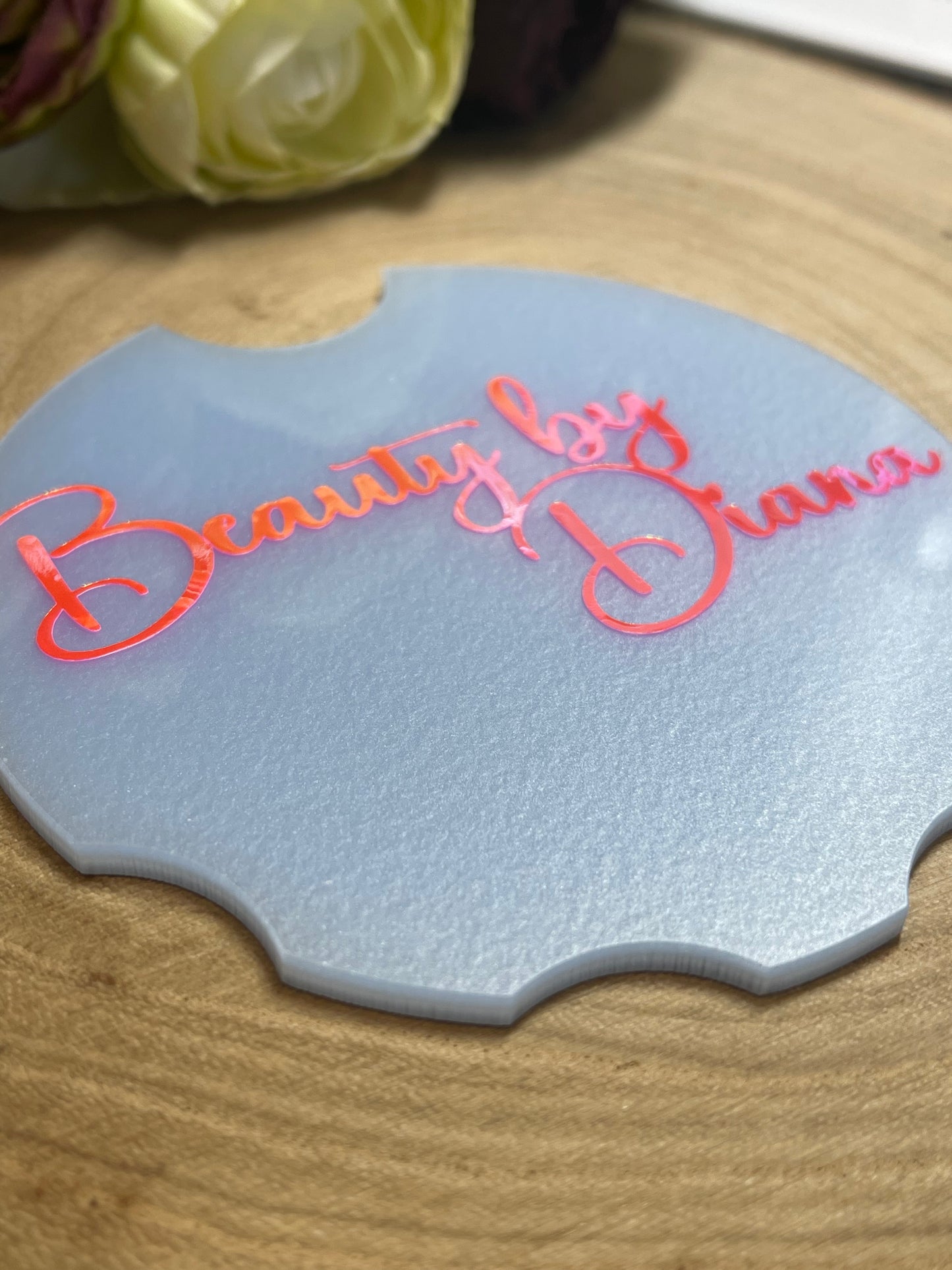 Personalised Nailfie Disc in Pink/Silver and Blue/Silver