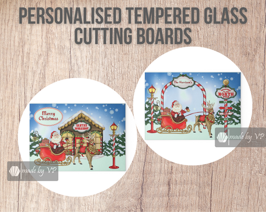 Personalised Christmas Cutting Board, Santa