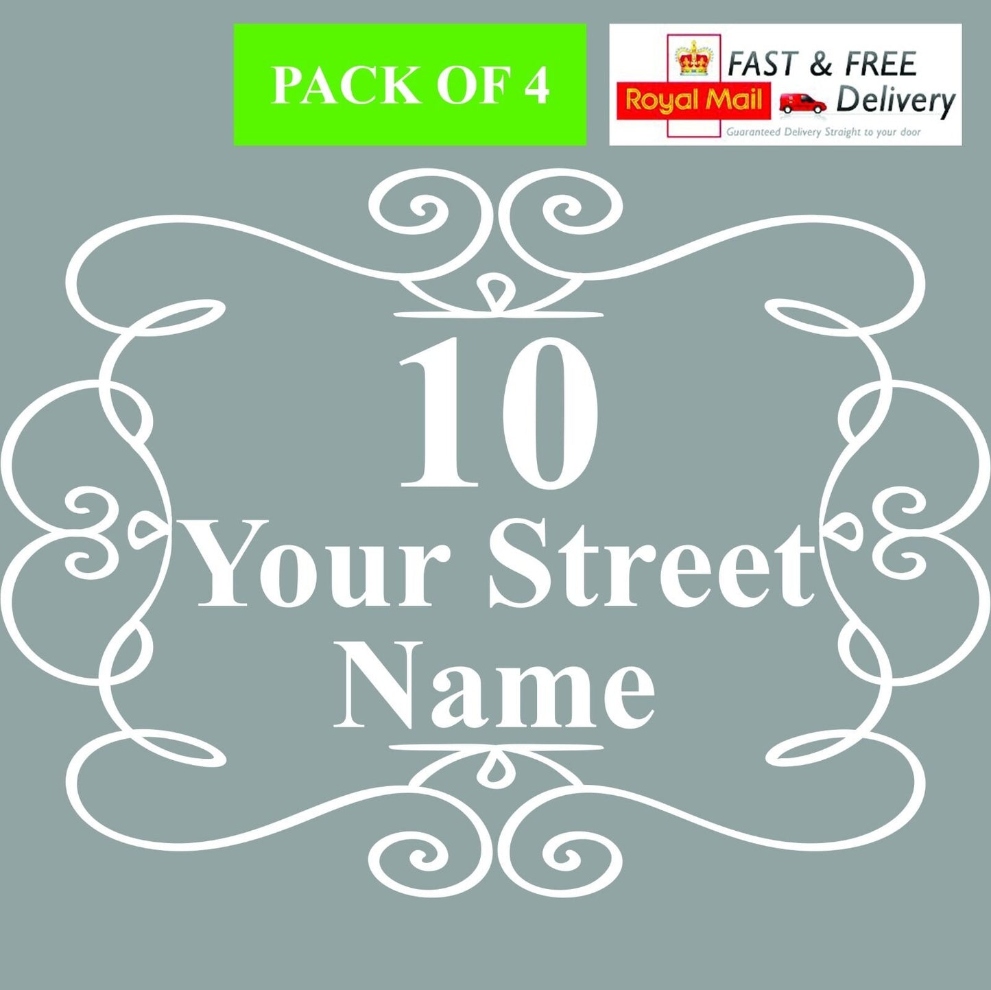 4 X Bin Custom Vinyl Stickers House Number Street Address